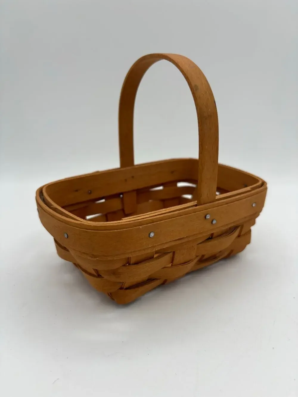 Longaberger 2000 Vintage Handwoven Mini Rectangular Basket w/ Handle